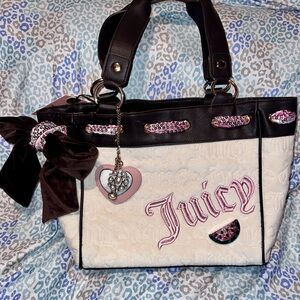 New Custom Cream Juicy Couture Purse Daydreamer Tote Bag Vintage Style Handbag